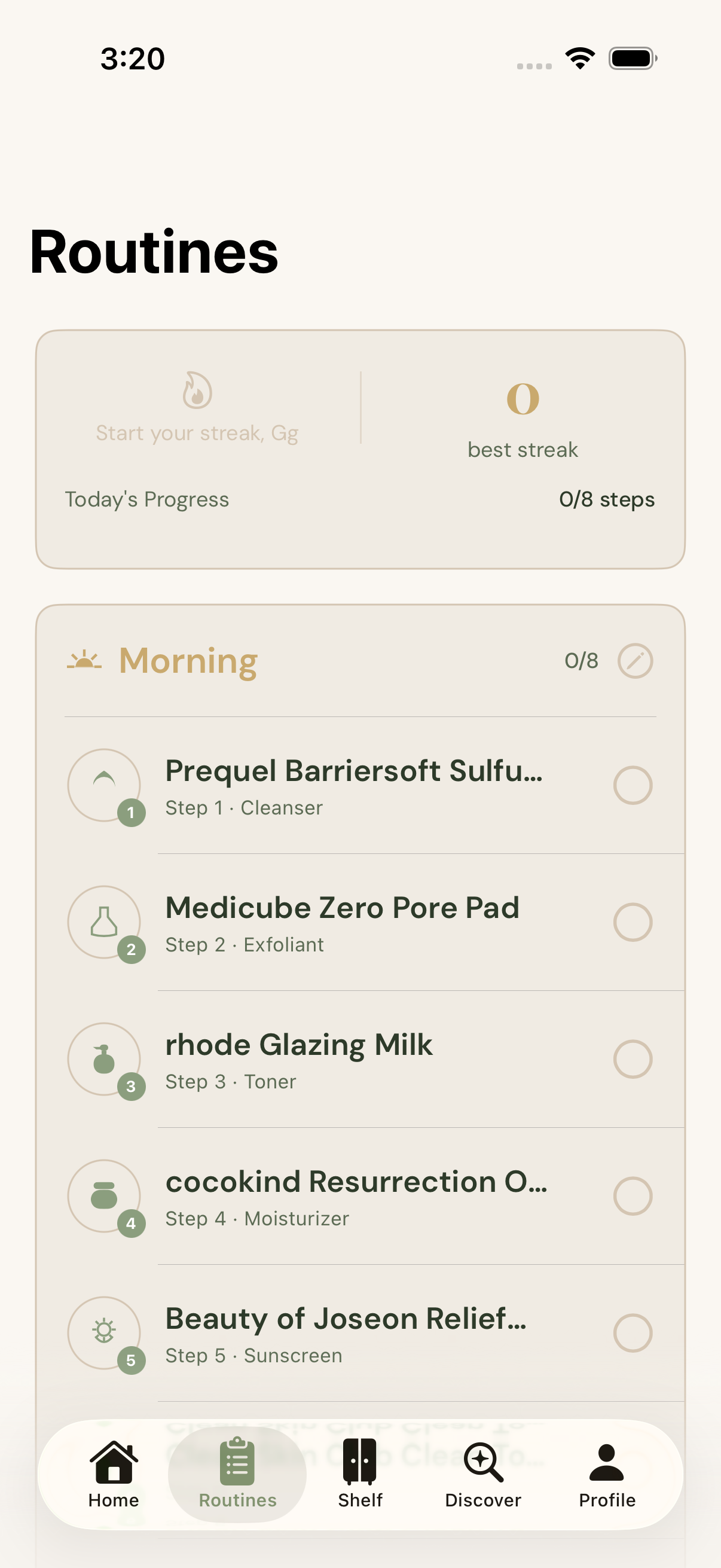 Build your routine